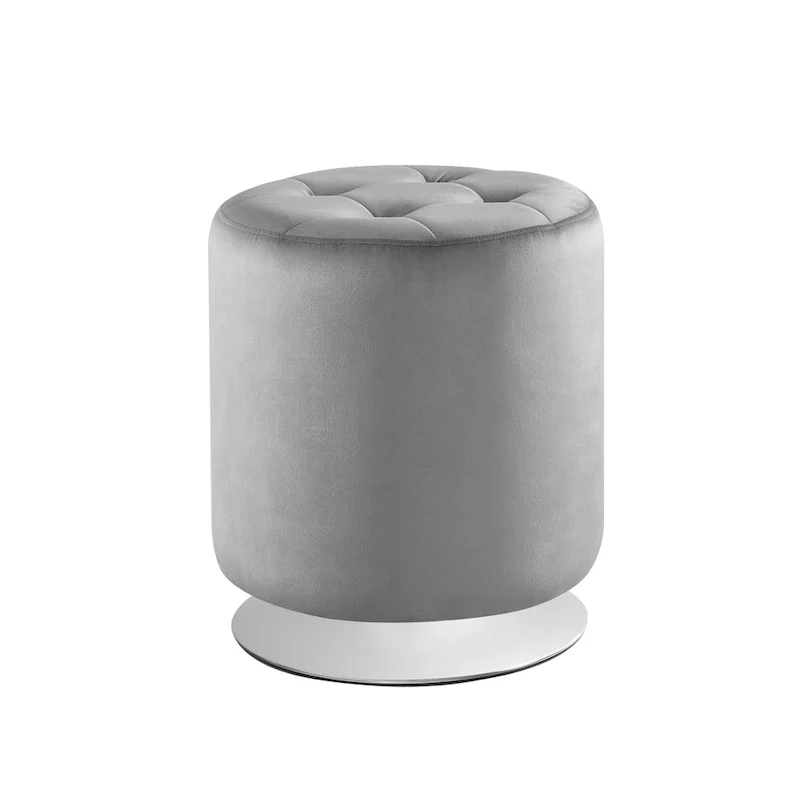 Chelle Faux Leather Swivel Ottoman