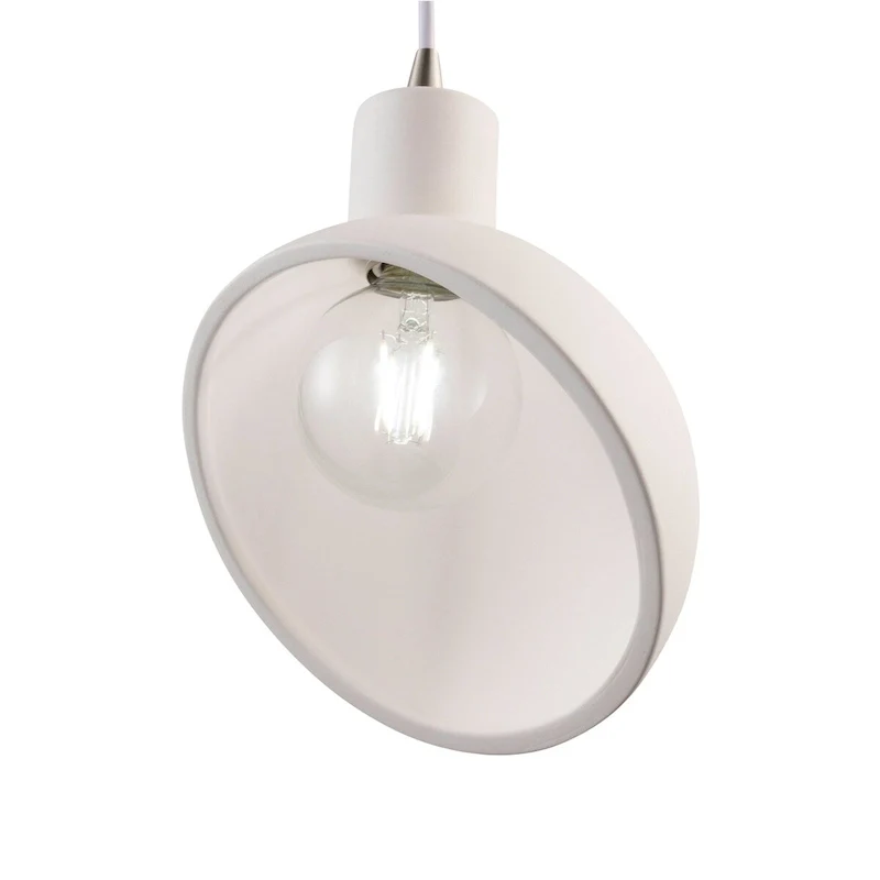 Justice Design Group Radiance Brushed Nickel Sphangle Ceramic Pendant with White Cord