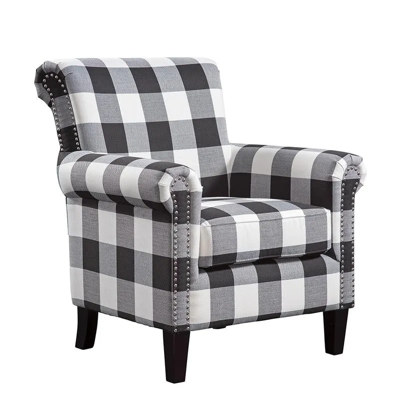 Roseanne Upholstered Accent Armchair with Silver Nailhead Trim