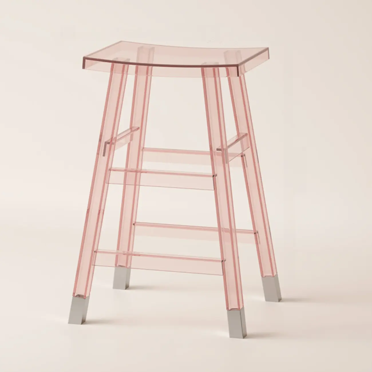 Saddle Acrylic Counter Height Backless Bar Stools