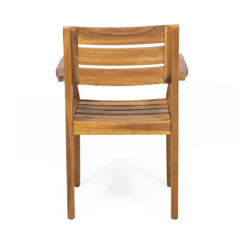 Acacia Wood Patio Dining Chairs Set of 2