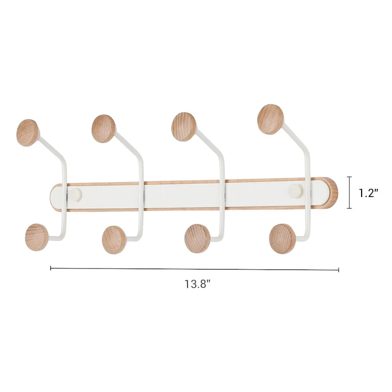 1 Pcs Coat Rack Wall Mount, Metal Wood Coat Hook, Hat Rack, Wall Hooks