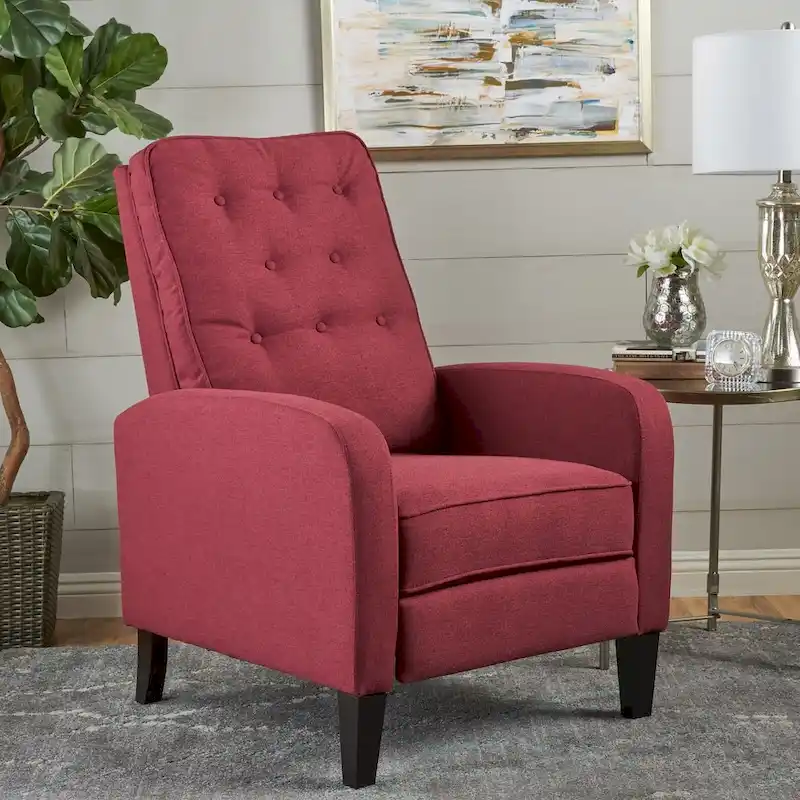 Nievis Tufted Fabric Recliner by Christopher Knight Home