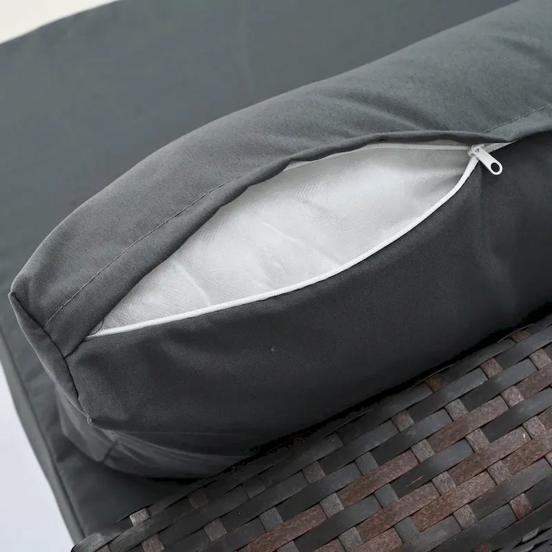 5-Piece PE Rattan Wicker Patio Conversation Set with Cushions