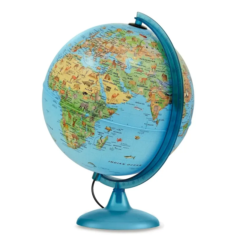 Waypoint Geographic Safari Explorer Animals Blue 10-inch Illuminated Desktop Globe - 10.5 x10 x14