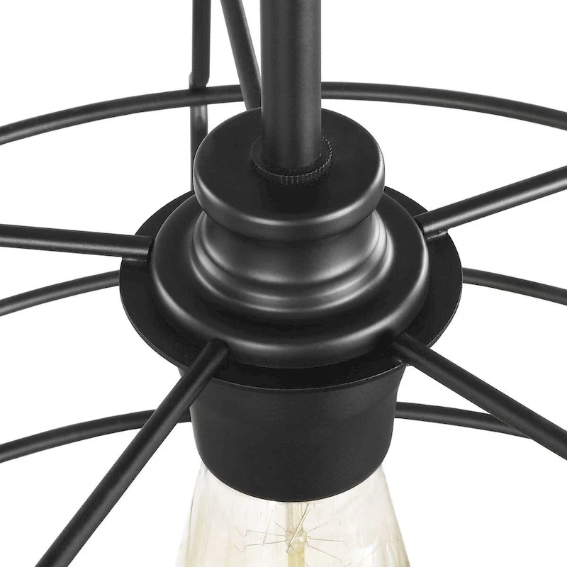 Chambers Collection One-Light Matte Black Farmhouse Pendant Light - 12.870  x 18.720  x 18.720