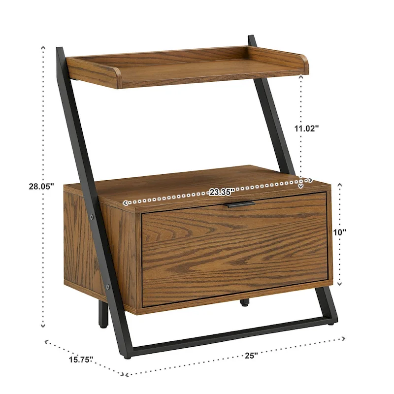 Eldersley Two-tone Black & Oak finish Nightstand by iNSPIRE Q Modern