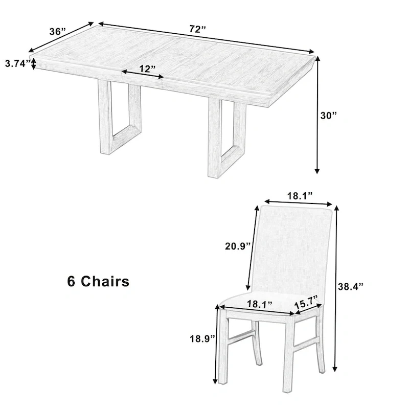 7-Piece Extendable Dining Table Set
