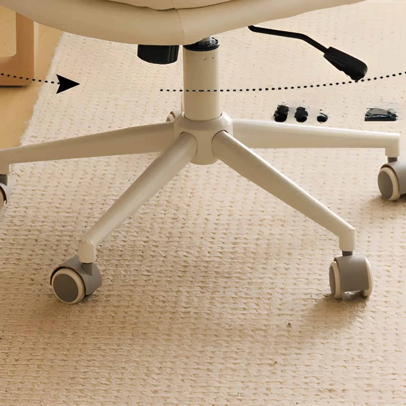 Casual Beige Leather Adjustable Office Chair