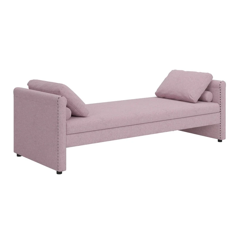 Modern Upholstered Chaise Lounger Daybed with Pillows Small Single Daybed