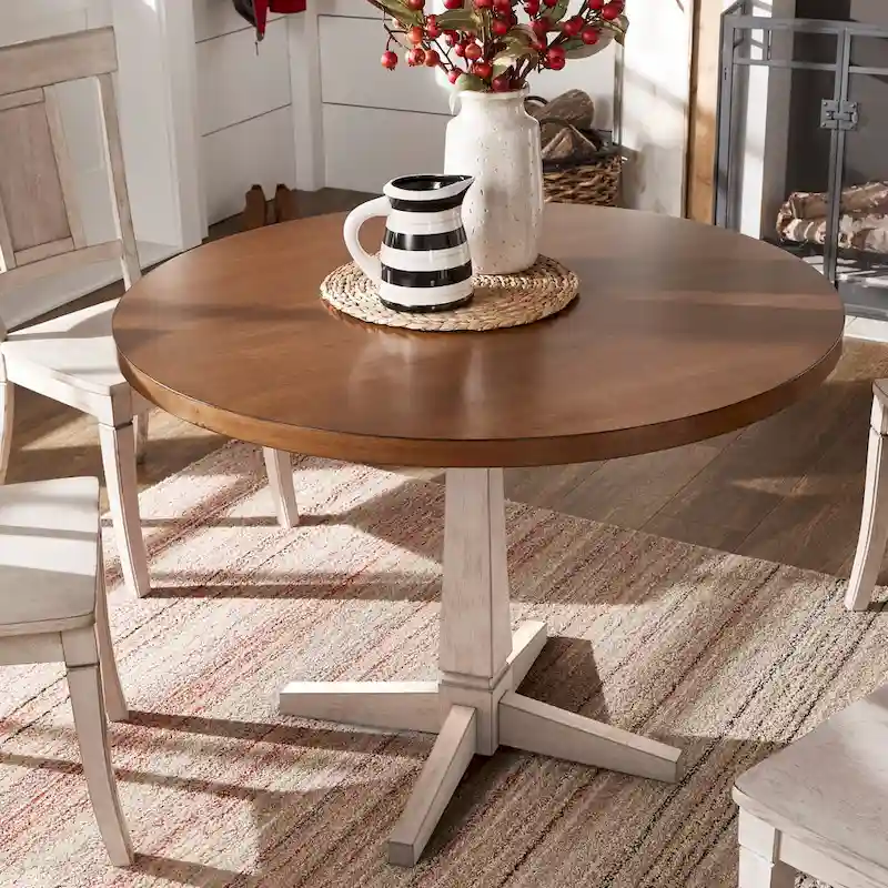 Ronda Round Two-Tone Dining Table