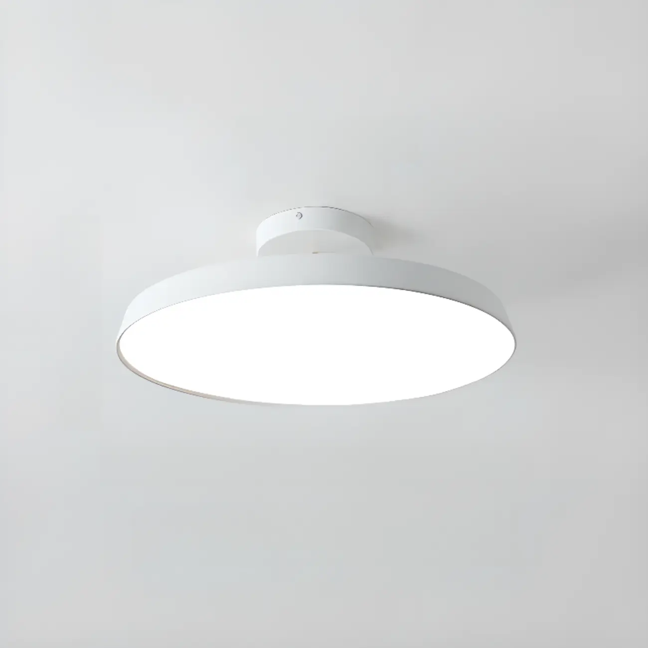 Modern Grey Round Dimmable Semi Flush LED Ceiling Light