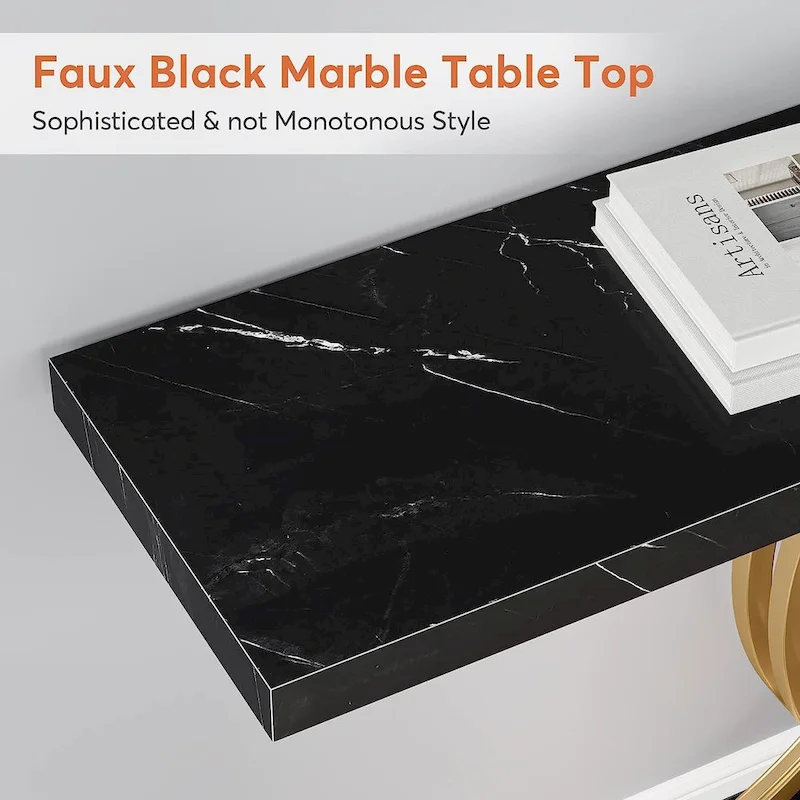 Console Table, Entryway Table with Geometric Legs, Sofa Table - 11.81  D x 39.37  W x 31.49  H