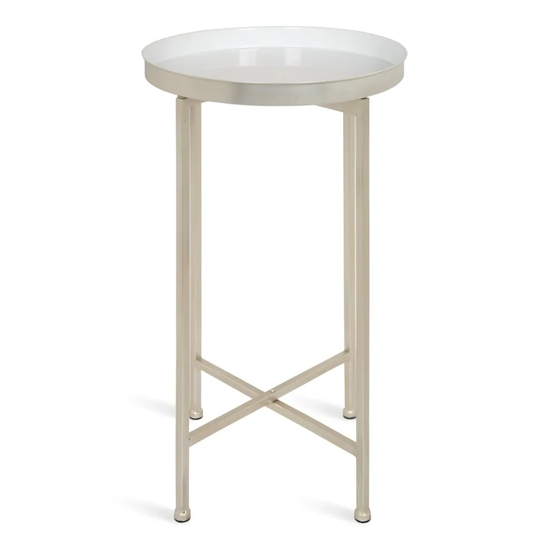 Kate and Laurel Celia Round Metal Foldable Tray Table - 14x14x25.75