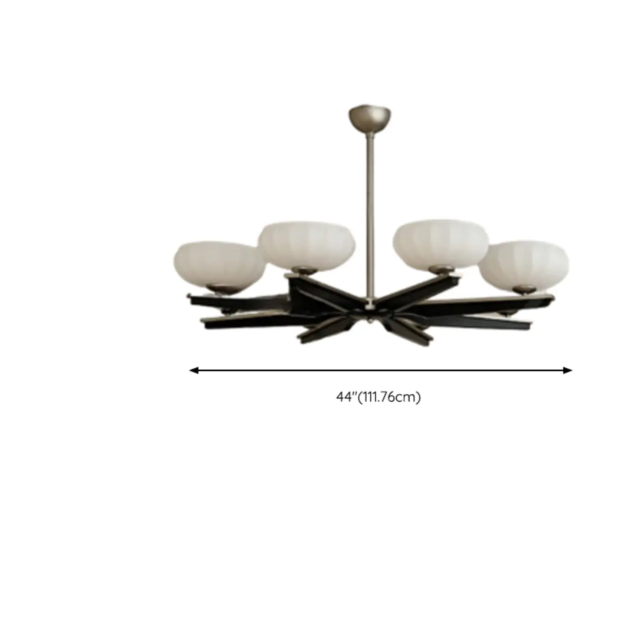 Gold Glass Flower Shaped Modern Linear Chandelier Light