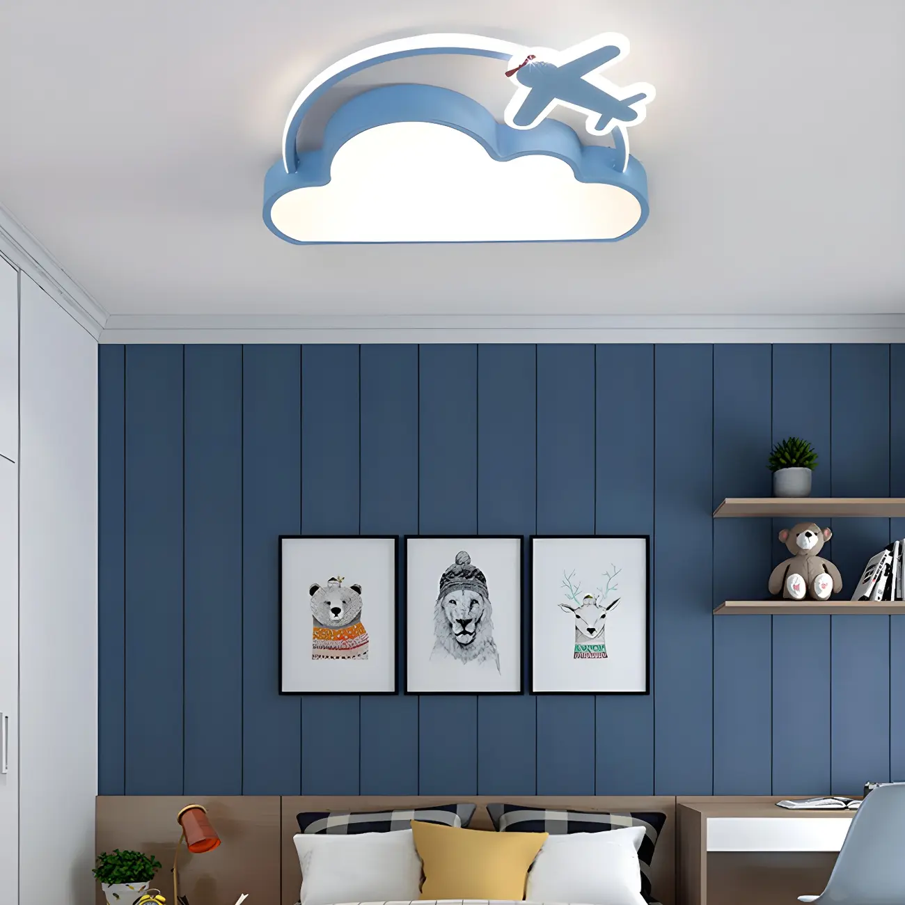 Cartoon Kids Room Flush Mount LED Ceiling Light