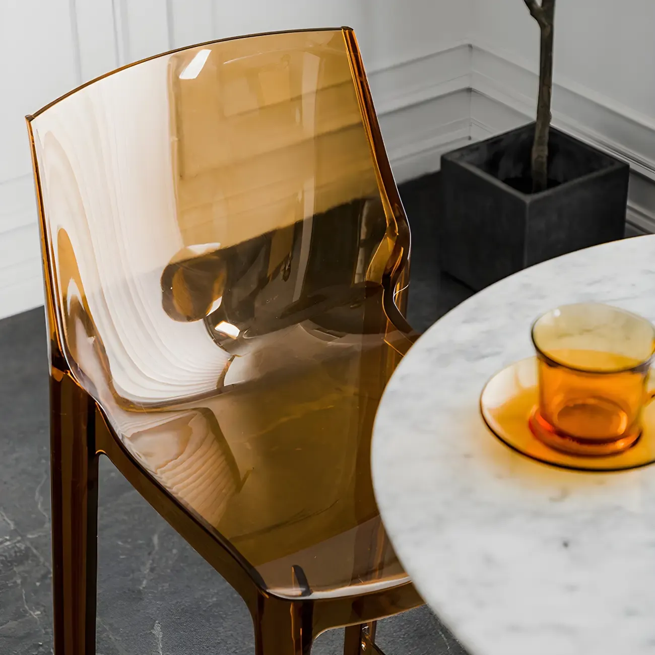 Modern Acrylic Transparent Chic Rectangle Durable Bar Stool