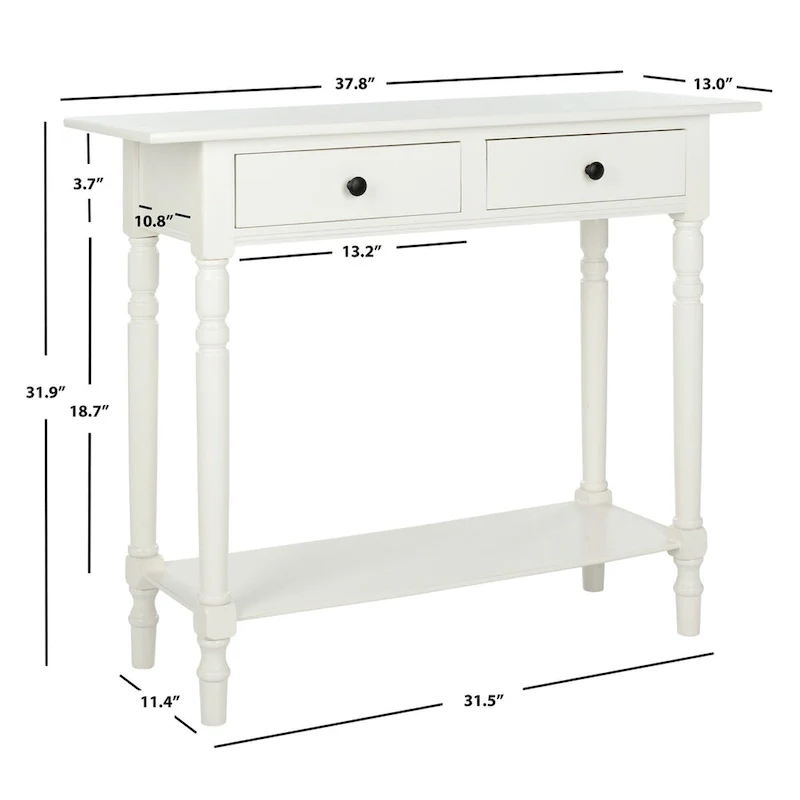 Arvilla Grey 2-Drawer Console Table - 37.8 x 13 x 31.9 - 38Wx13Dx32H