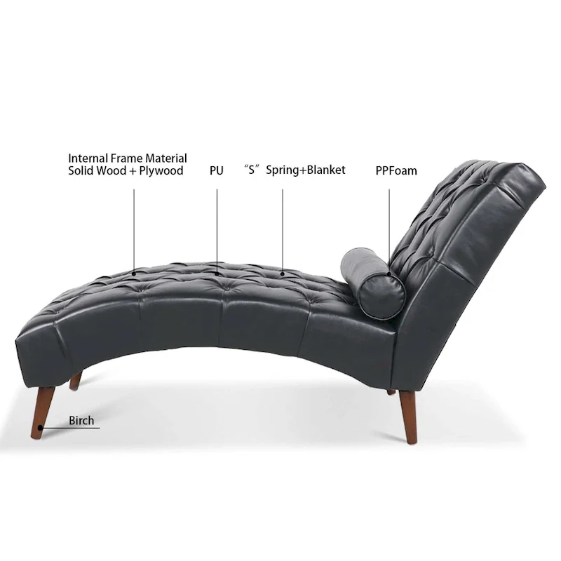 62W Upholstered Chaise Lounge