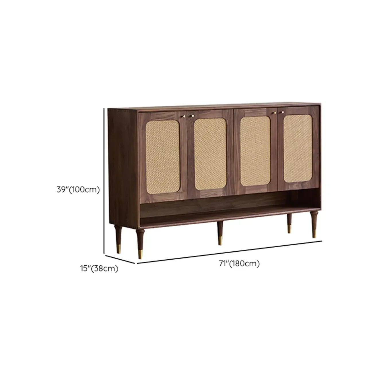 Bohemian Brown Solid Wood Entryway Shoe Cabinet