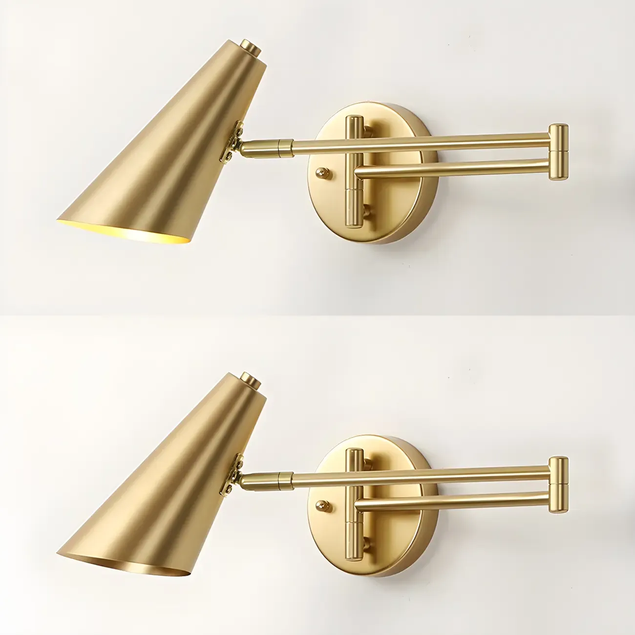 Modern Gold Simple Swing Arm Wall Light