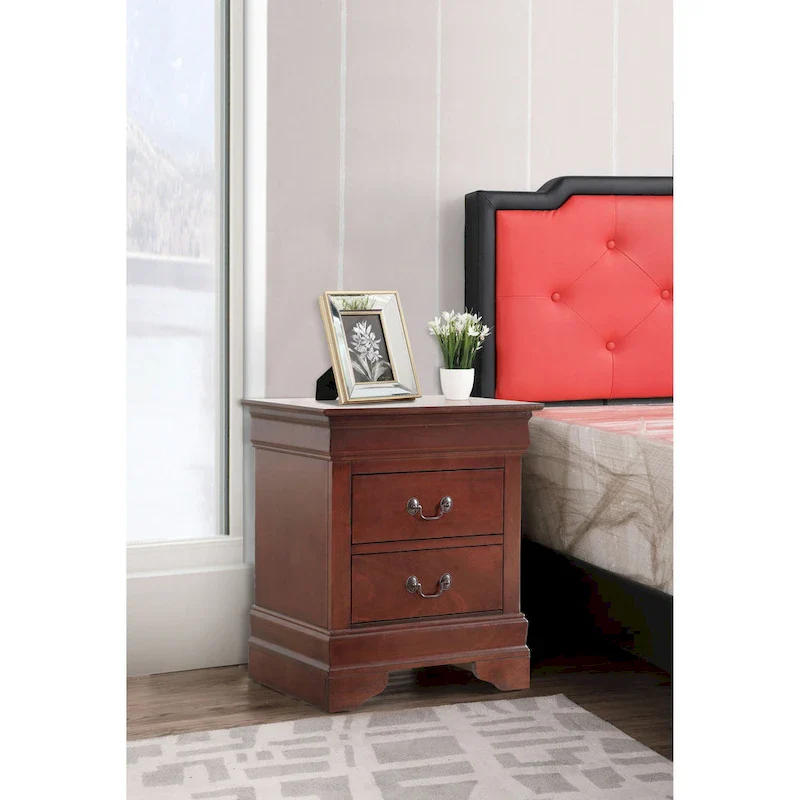 Louis Phillipe Traditional 2-drawer Wood Nightstand