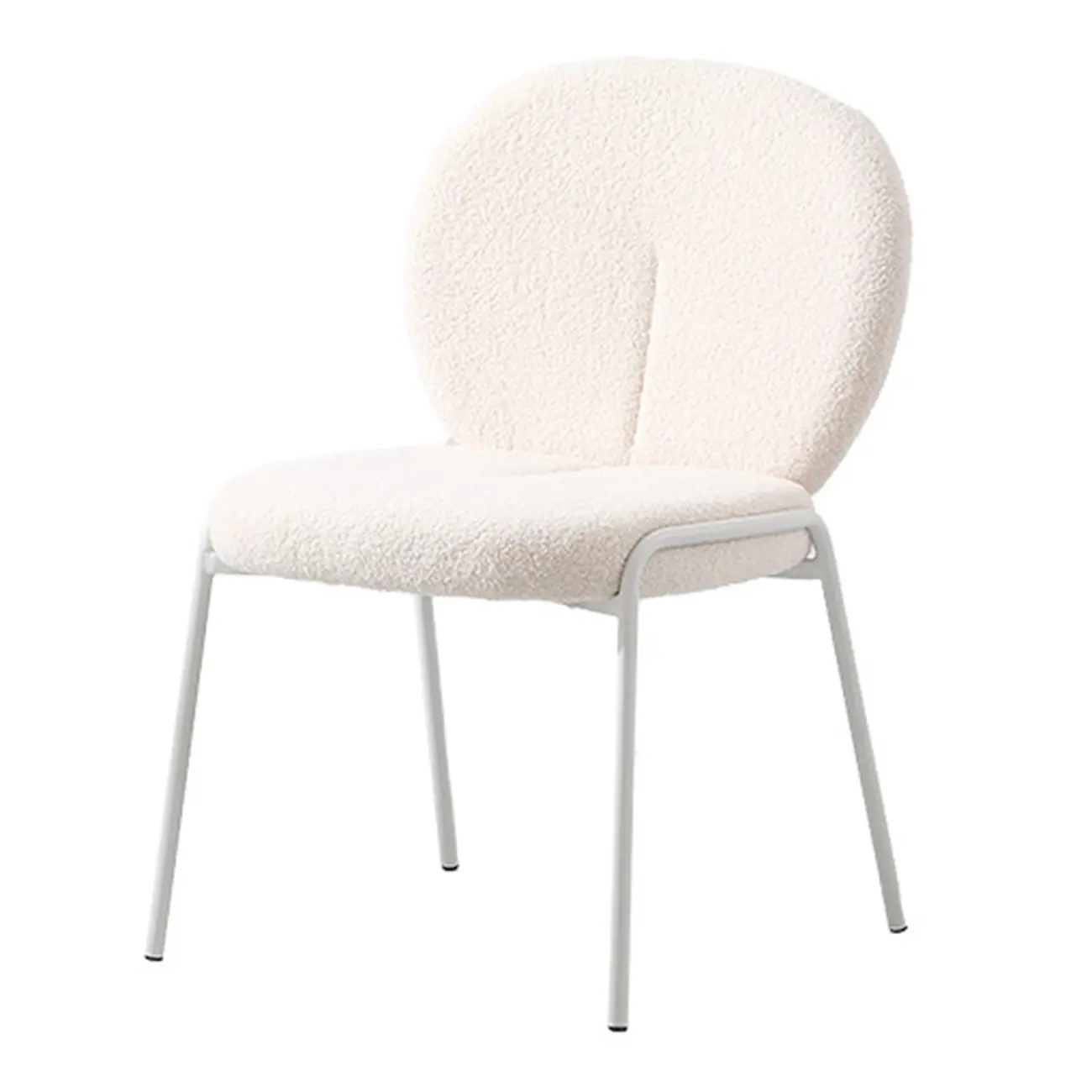 Modern Off-White Upholstered Full Back Dining Chair