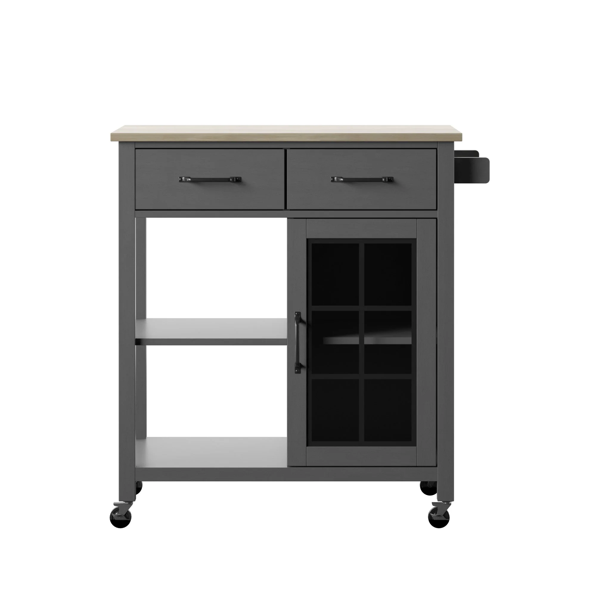 Compact Rolling Kitchen Island Cart with Storage