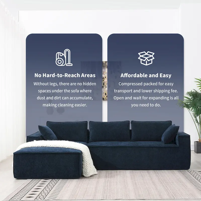 Zab Chenille 2 Pieces Sectional Sofa by GDFStudio