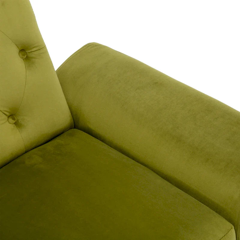 Olive Green 32.28 Tufted Accent Chair with Ottoman
