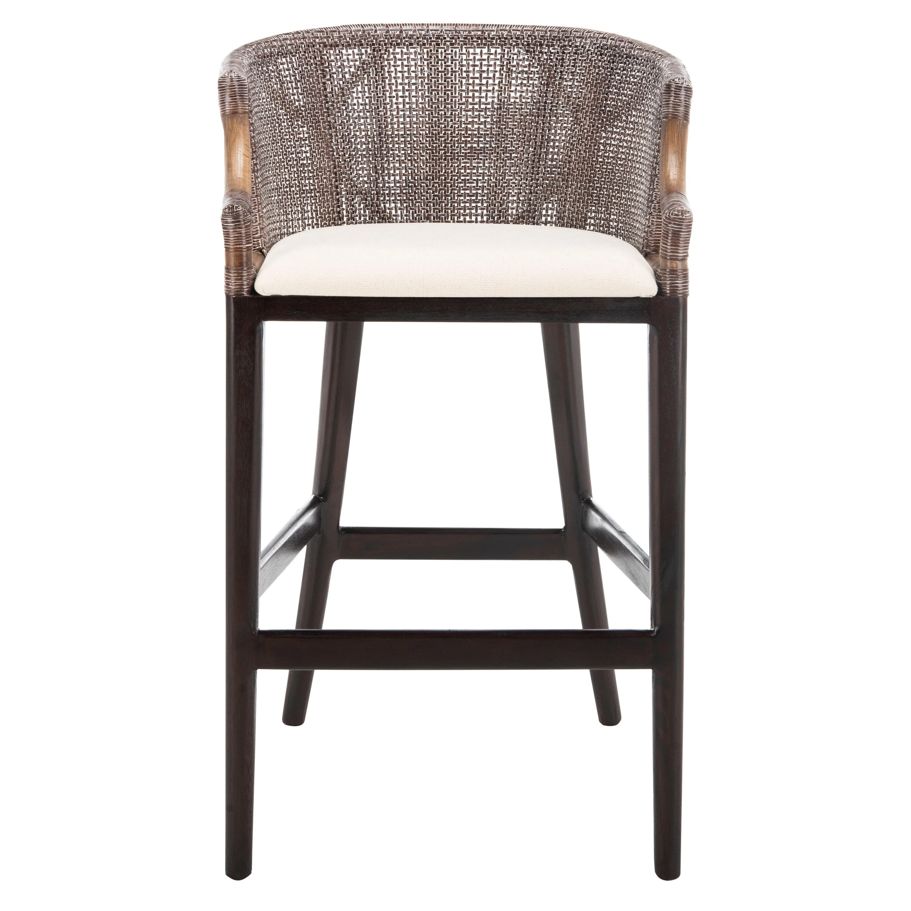 SAFAVIEH Virona Rattan 30-inch Bar Stool - 22.3 W x 20.5 L x 39 H - 22Wx21Dx39H