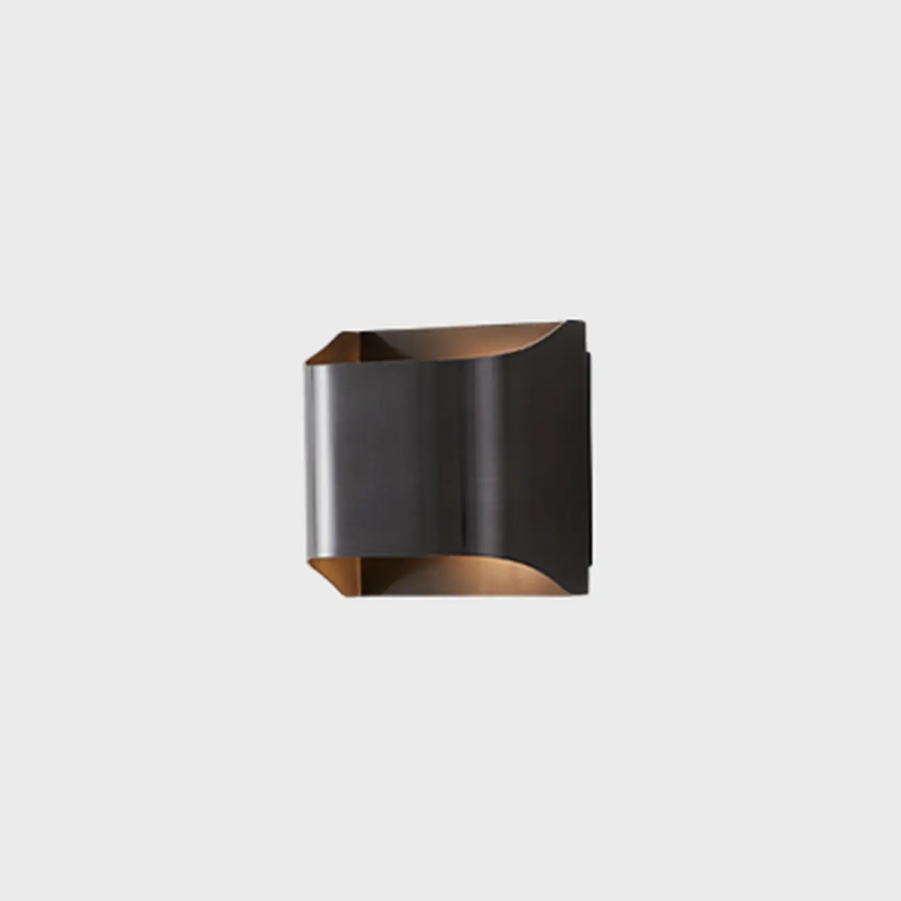 2-Light Copper LED Wall Lamp in Gold/Black Finish
