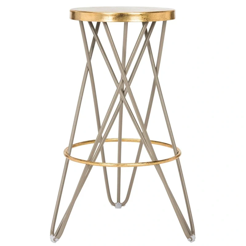 SAFAVIEH Elissa 30 Inch Gold Leaf Bar Stool - 18 x 18 x 30 - 18Wx18Dx30H