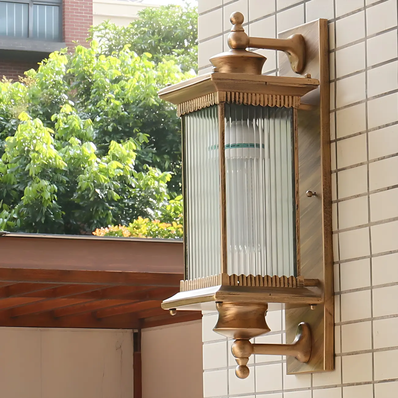 Rustic Black Metal Waterproof Outdoor Wall Lantern