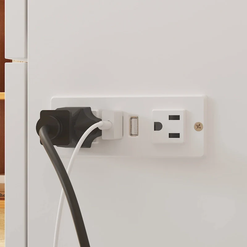 Modern Wood Full Murphy Bed Chest in White Finish Dresser 2-1 Cabinet