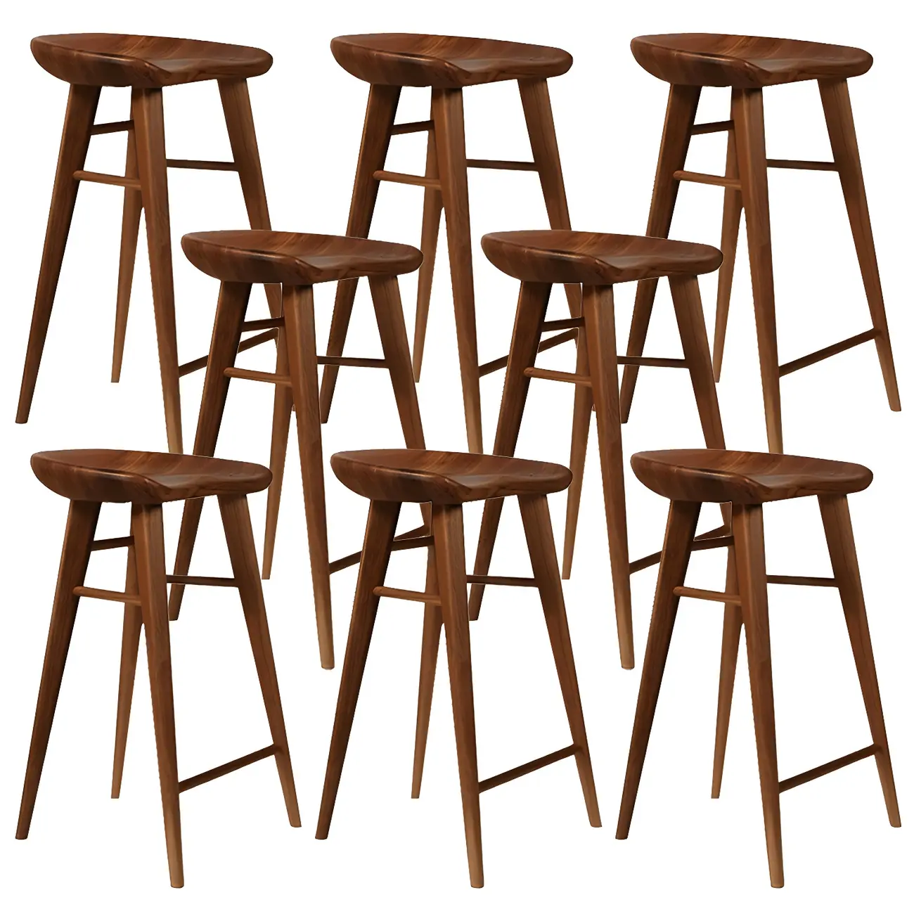 Counter Height Modern Wood Backless Bar Stool