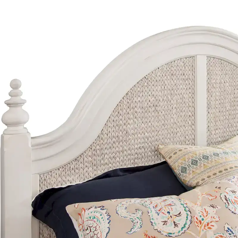 Roanoke Dove White Woven Panel Bed