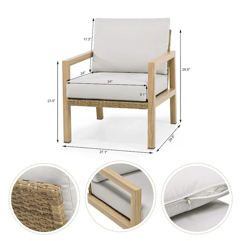 Rattan chair with cushion