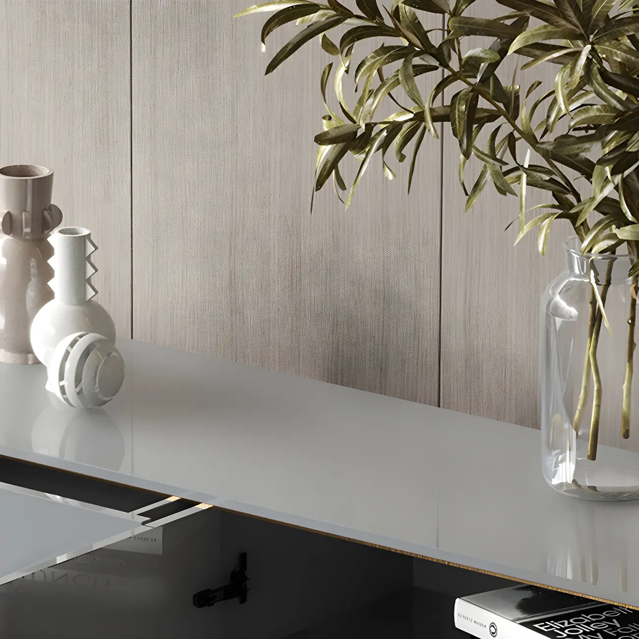 Glam Sleek Wooden Sideboard with Drawers