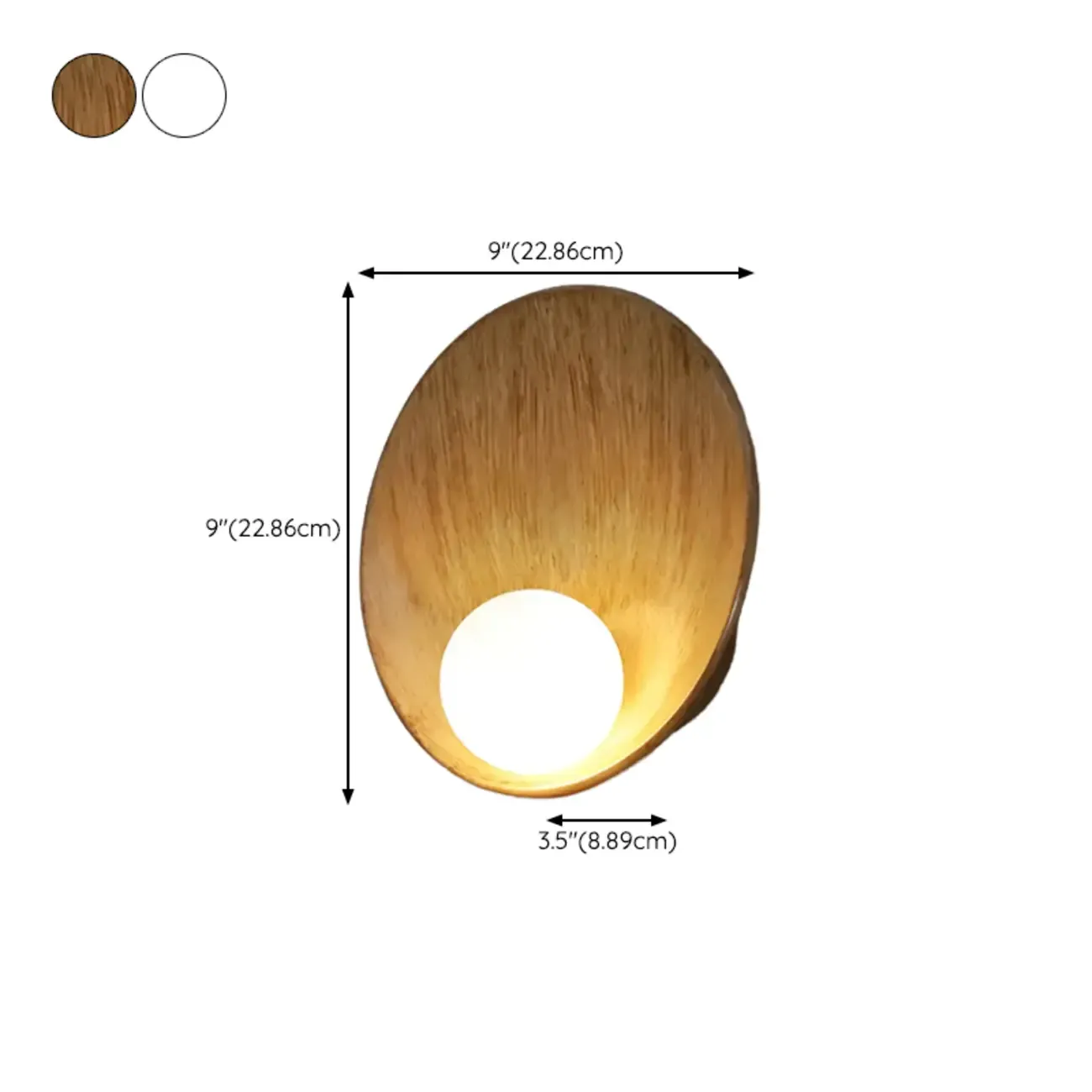 Modern Wood White Concave Wall Sconce