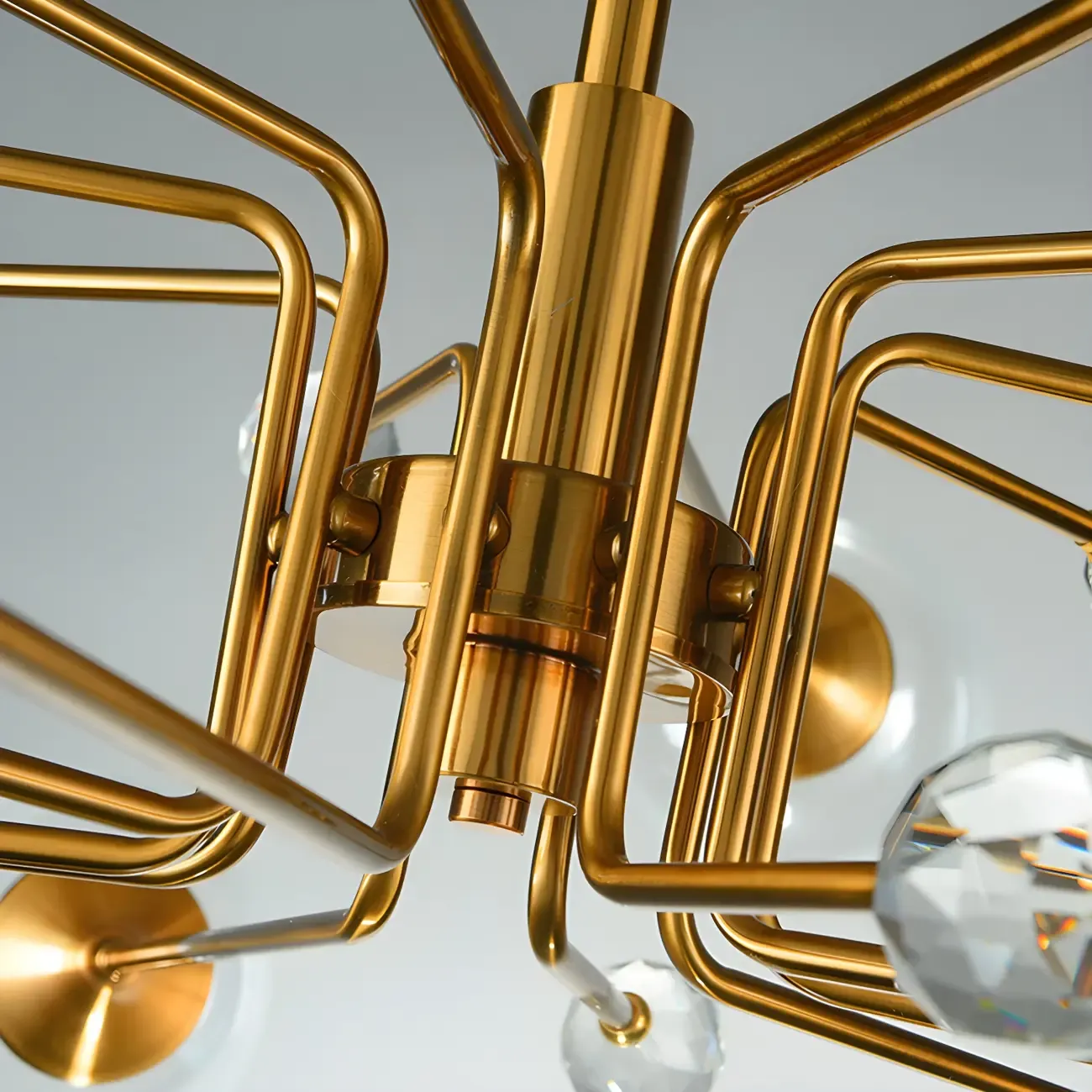 8-Light Mid-Century Modern Glass Globe Chandelier