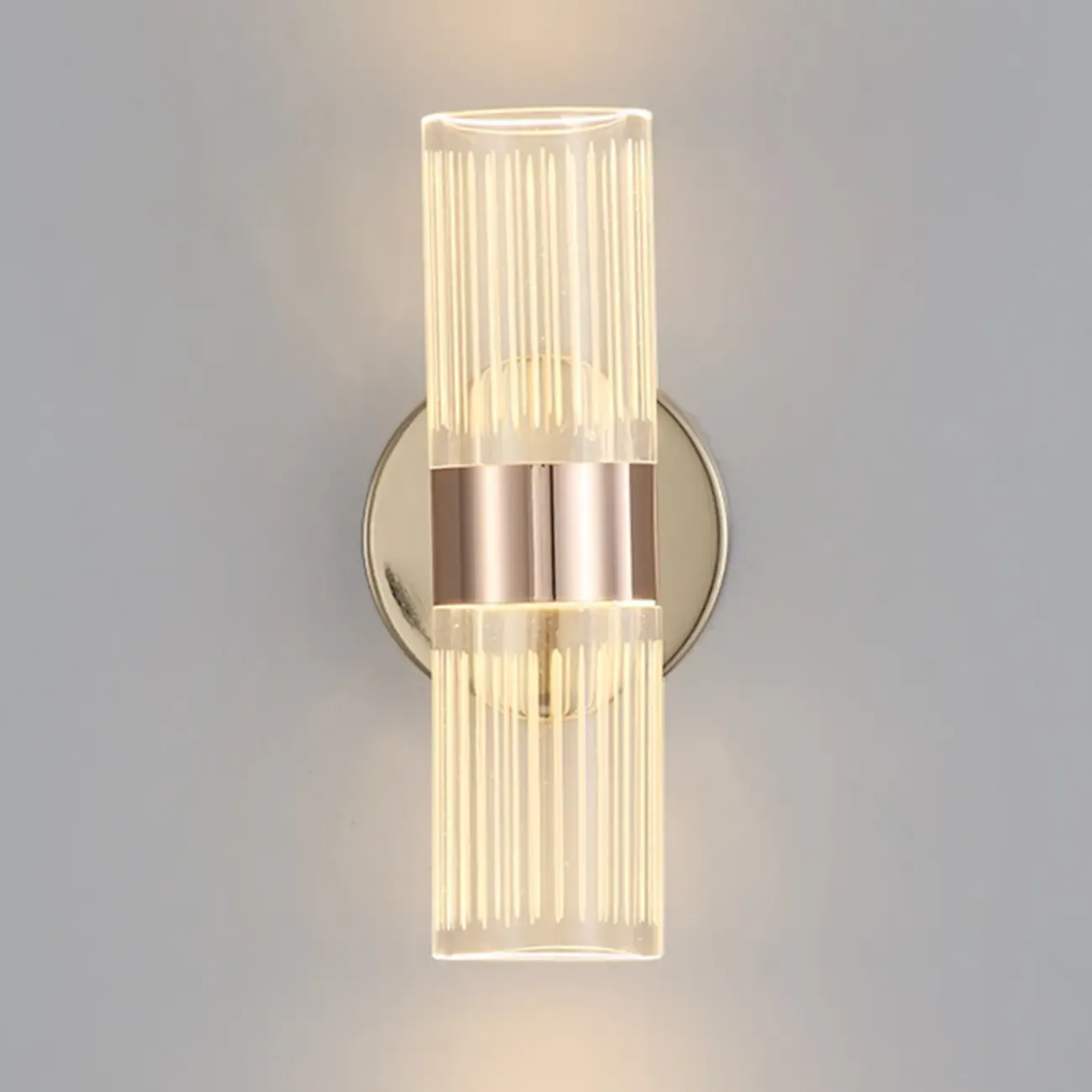 Modern Clear Acrylic Gold Ambient Wall Sconce
