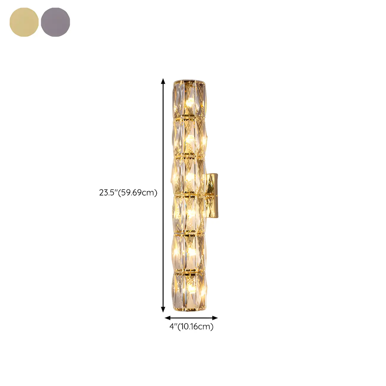 Luxury Geometric Crystal Gold Vanity Light