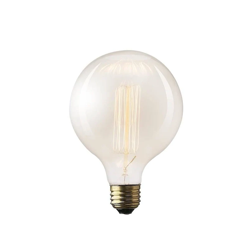 Filament Globe E26 40W Bulb - Clear - 4.5 W x 4.5 D x 5.5 H