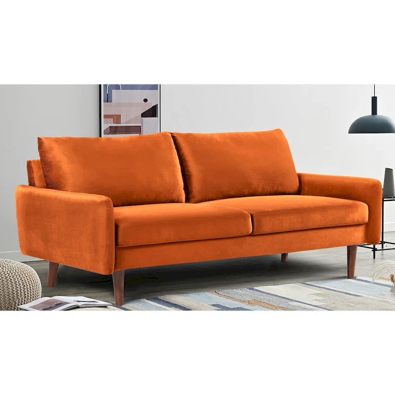 US Pride Furnitirue 70W Tapered-Leg Velvet Sofa
