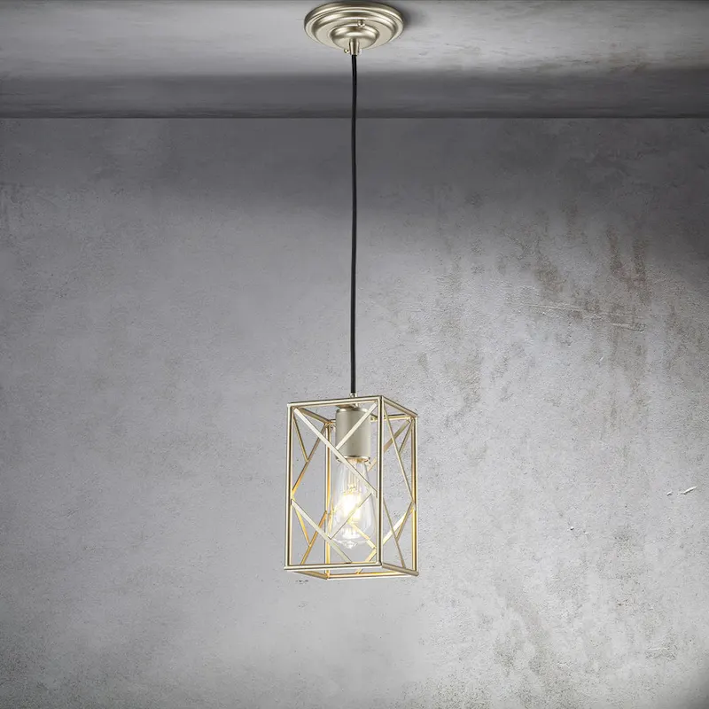 CraftHome Compact Black Modern Single Pendant Light Farmouse Square Ceiling Hanging Light For Kitchen Islands - W5