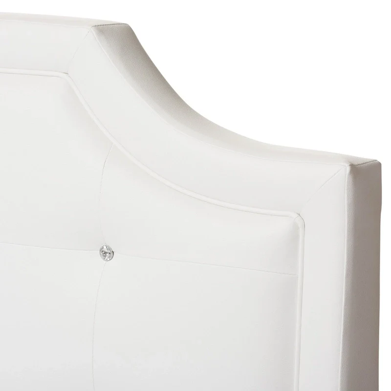 Copper Grove French River White Modern Bed with Upholstered Headboard