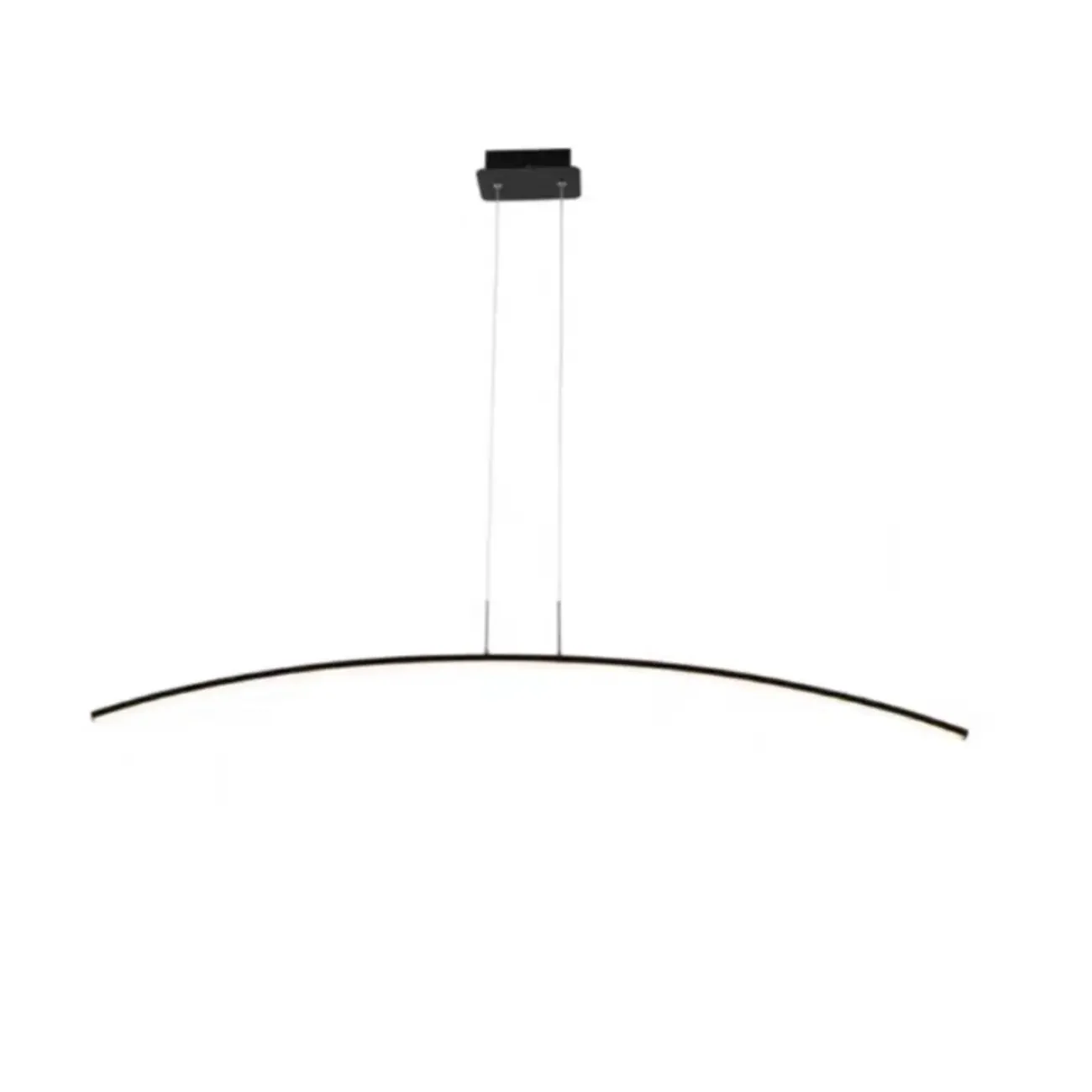 Black Linear Silica Gel Island Pendant Light Arch Shaped LED