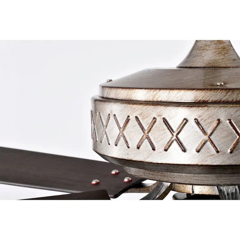 Emani 52 Inch Brushed Antique Silver Finish Ceiling Fan with Remote