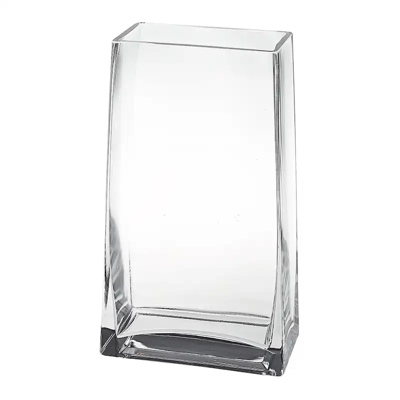 HomeRoots 10  Clear Crystal Glass Rectangular Table Vase